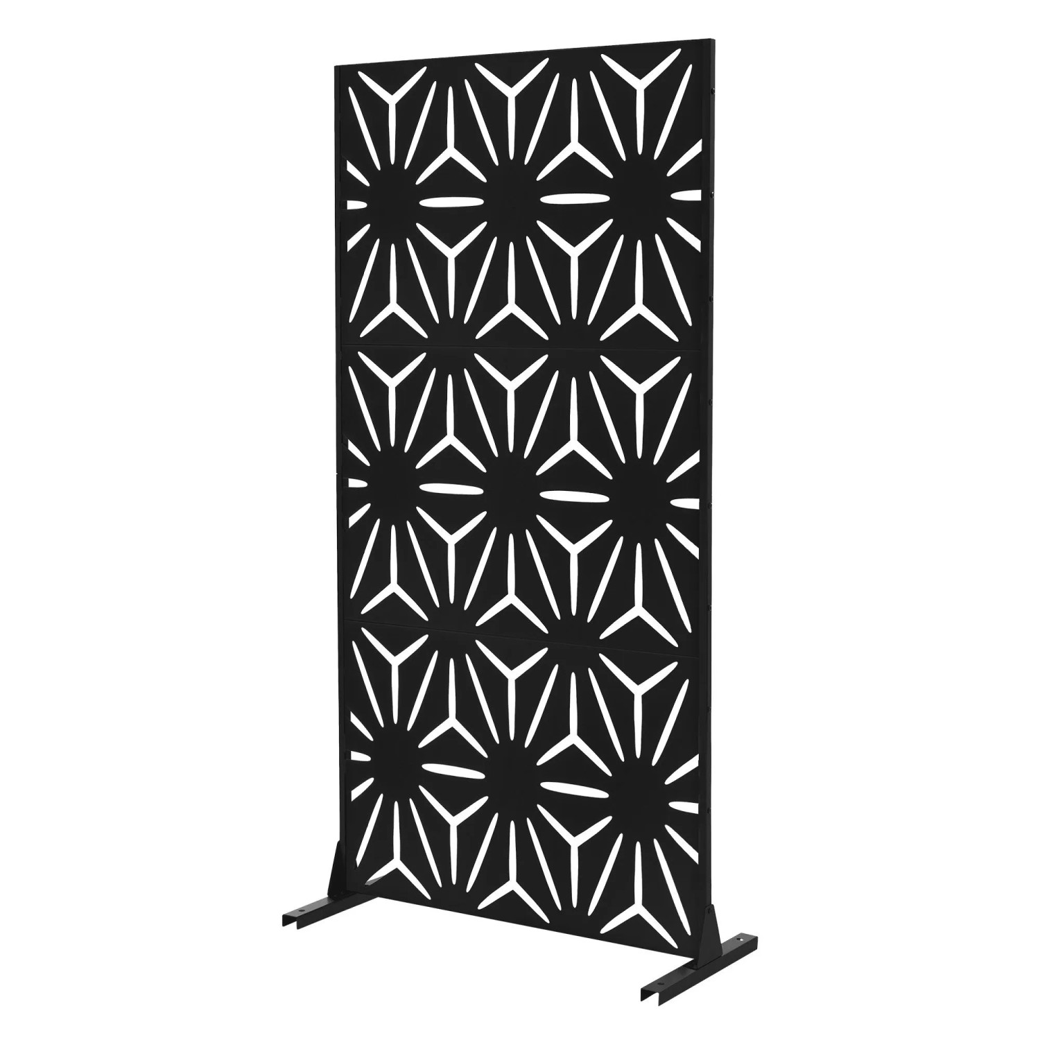 ML-Design Metall-Sichtschutz Torino 90x180 cm Schwarz aus Stahl