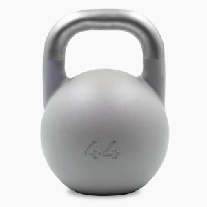 Graue Suprfit Pro Competition Kettlebell 44 kg mit Edelstahlgriff für Krafttraining & Fitness.