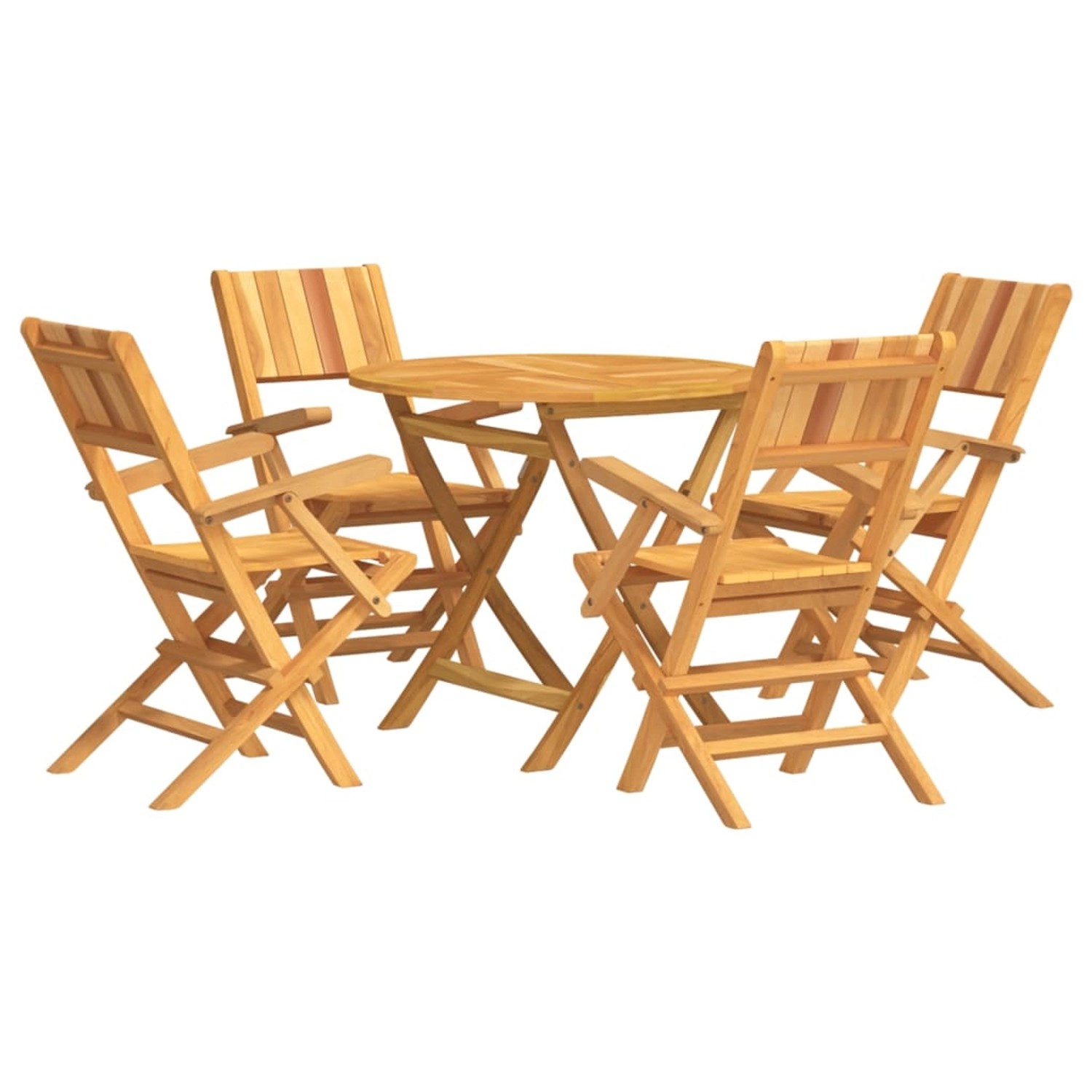 Vidaxl 5-tlg. Garten-essgruppe Massivholz Teak günstig online kaufen