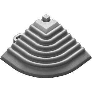 Florco Kunststoff-Eckteil, weiss-alu, für 40x40 cm Klickfliesen, 4er-Pack