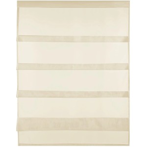 Beige Bistrogardine mit Raffoptik und Stangendurchzug, 80x110 cm, für Fenstervorhänge.