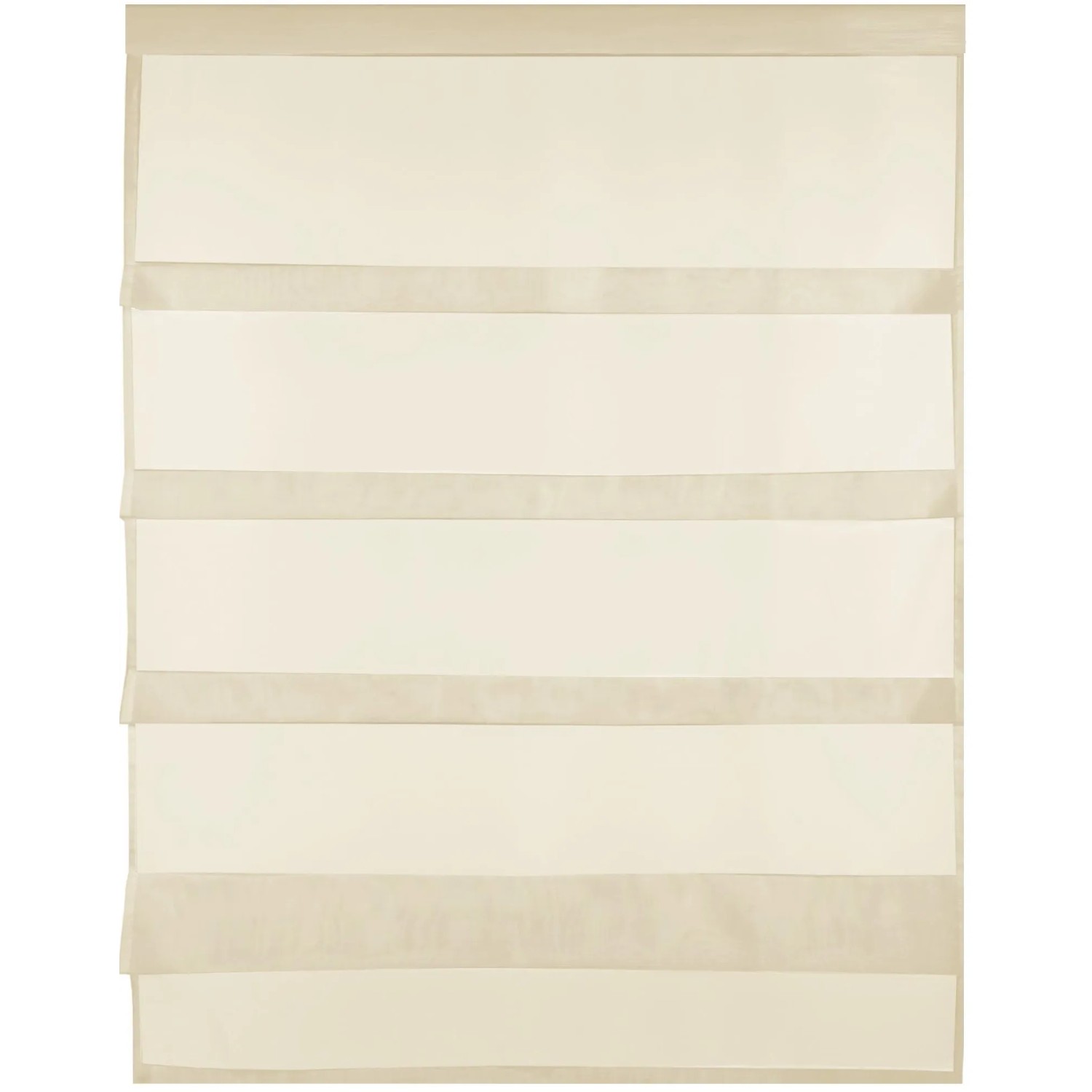 Beige Bistrogardine mit Raffoptik und Stangendurchzug, 80x110 cm, für Fenstervorhänge.