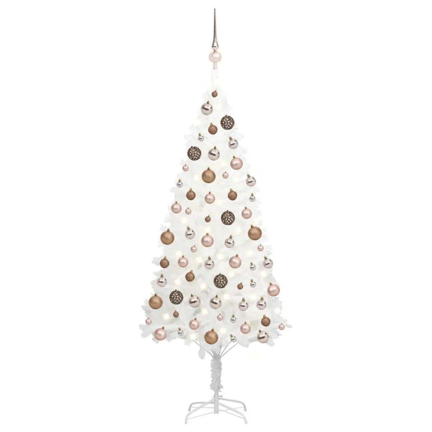 vidaXL Künstlicher Weihnachtsbaum mit LEDs   Kugeln Weiß 150 cm Modell 2