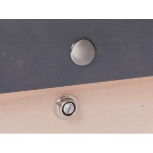 Ringfederknopf zum Anschrauben, 3,5x15mm, aus Messing, für Stoffe und Leder.