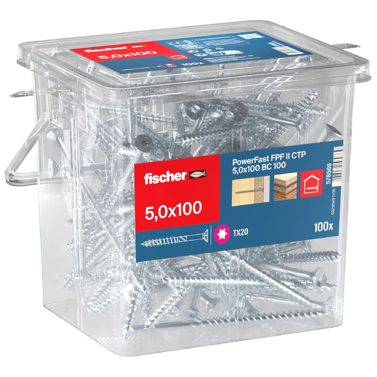 Fischer Schraube PowerFast FPF II CTP BC Ø 5 mm x 100 mm 100 Stück