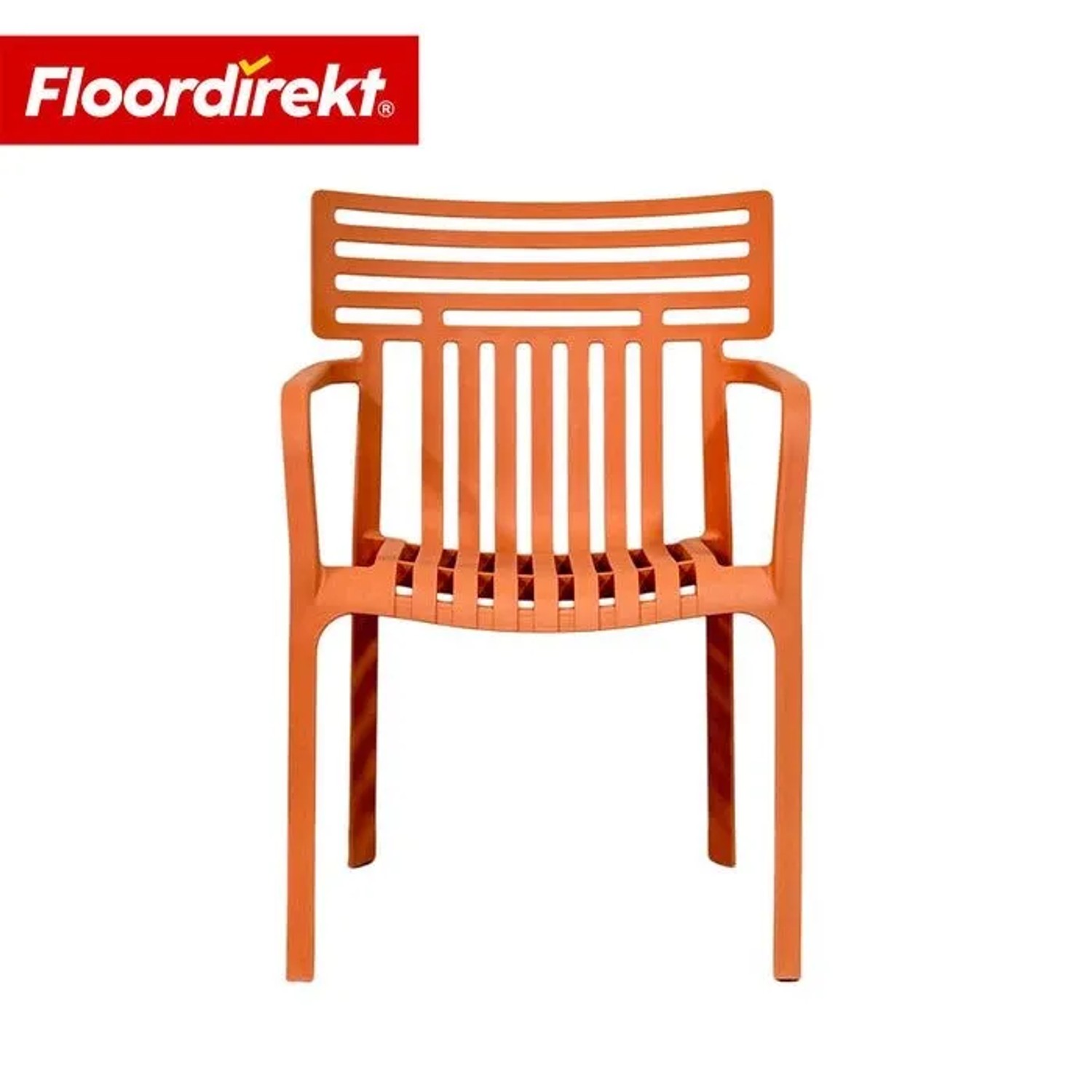 Oranger, wetterfester Gartenstuhl Sitwell von Floordirekt, stapelbar und UV-beständig.