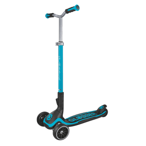Globber Ultimum Tretroller Kinder Erwachsene 125/90 mm Extra Breit ABEC 9 3-Rädrig Höhenverstellbar Blau