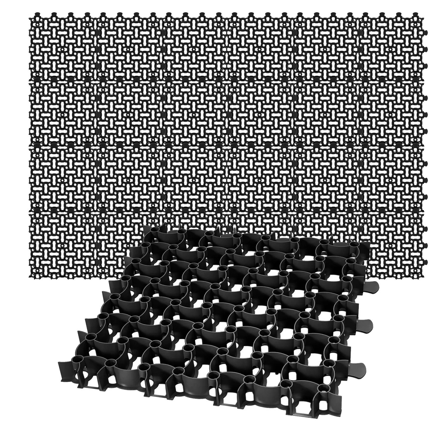 BigDean 24x Rasengitter Paddockplatte SCHWARZ 50x50cm Rasenmatten Rasenwaben Kiesgitter Parkplatzrasen 6qm
