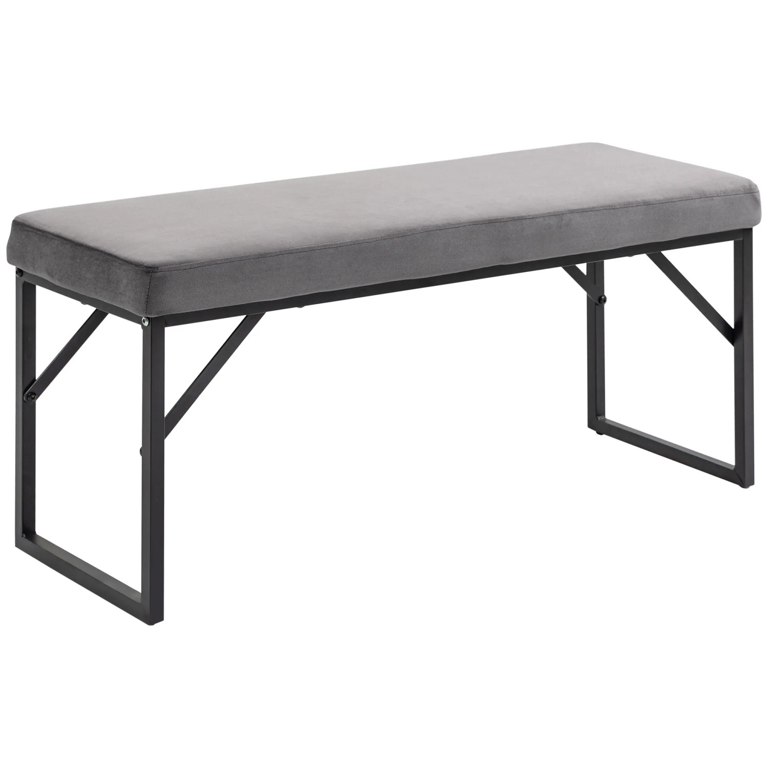 HOMCOM Sitzbank Schaumstoff Stahl Dunkelgrau 100L x 35B x 47H cm