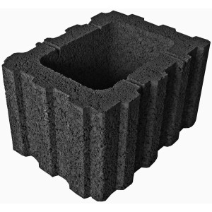 Anthrazit Pflanzstein (40x30x25cm) für Mauern und Hangbefestigungen.