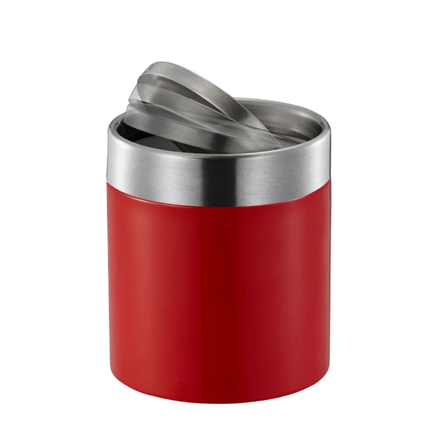 PROREGAL Tischmülleimer Flachschwingdeckel Edelstahl Rot 1,5 L 13,8 x 12 cm kaufen bei OBI