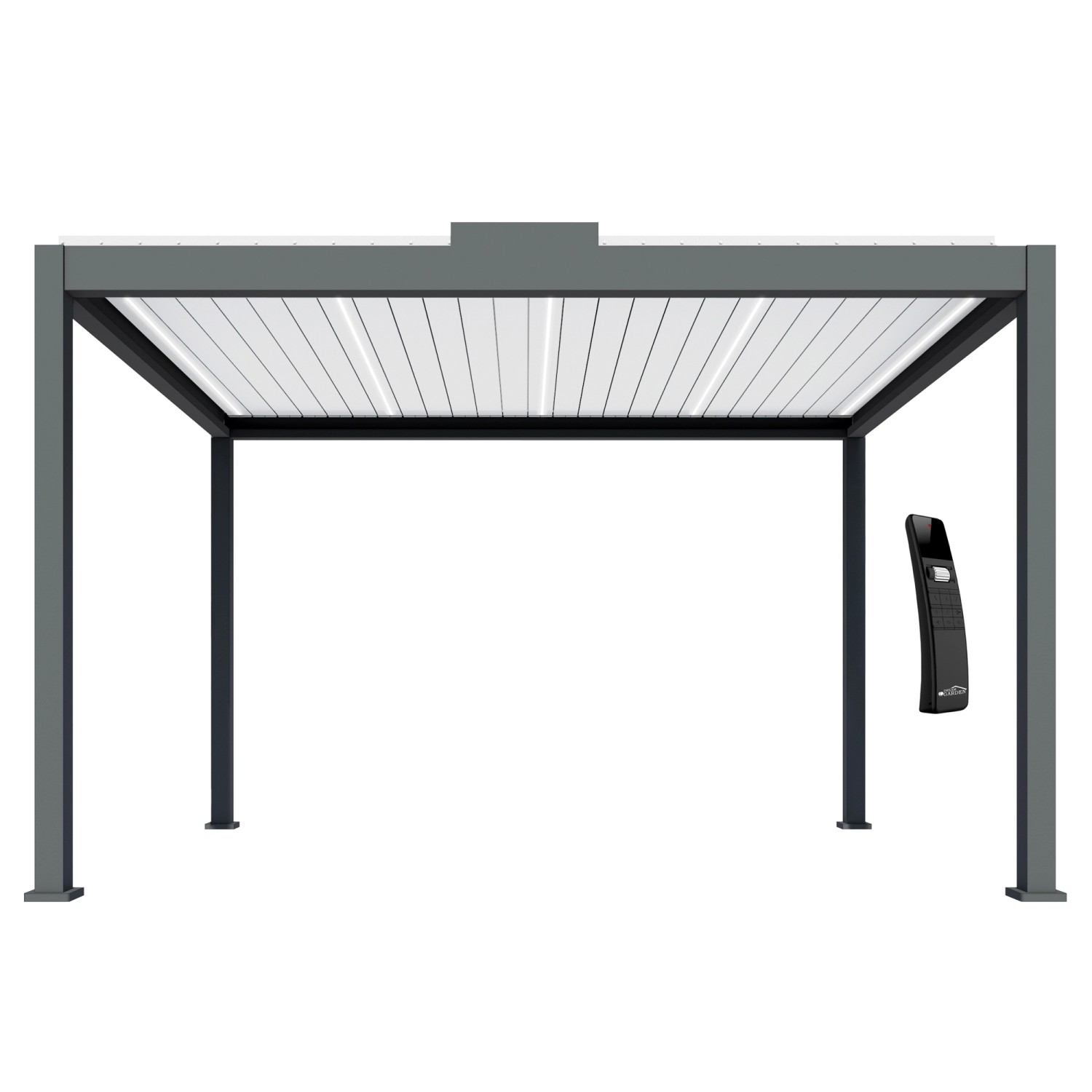 Dreamgarden Pergola 4 x 3 x 2,5 m Florenz Elektrisch Gerüst Anthrazit Lamel günstig online kaufen