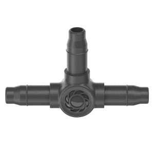 Gardena T-Stück 4,6 mm (3/16") für Micro-Drip-Systeme, Abzweigung für Verteilerrohre.