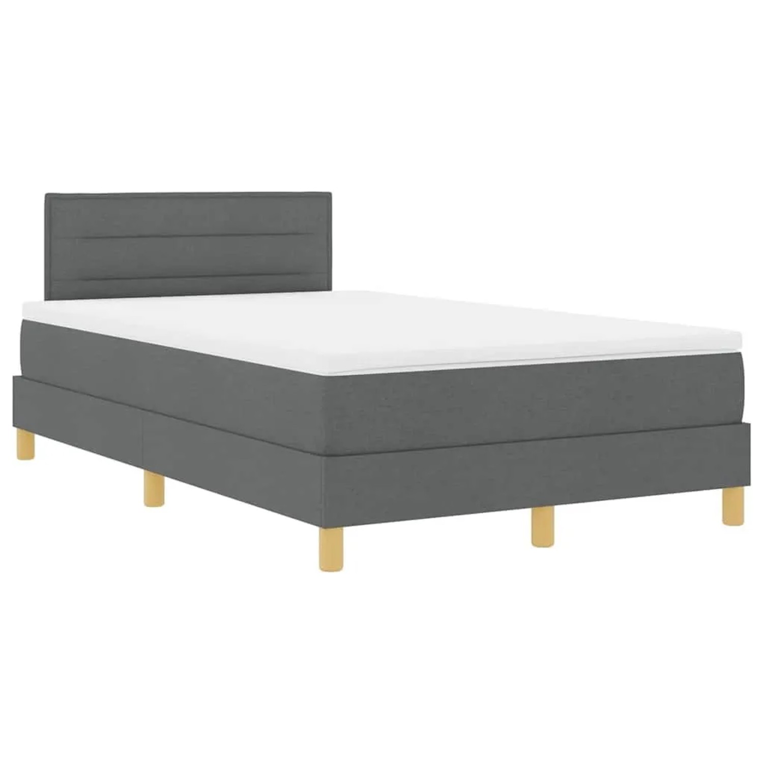 vidaXL Boxspringbett mit Matratze Dunkelgrau 120 x 200 cm Stoff 3338833 günstig online kaufen