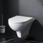 AM.PM Wand-WC Set mit Vorwandelement und Drückerplatte, spülrandlose Toilette in Weiß.
