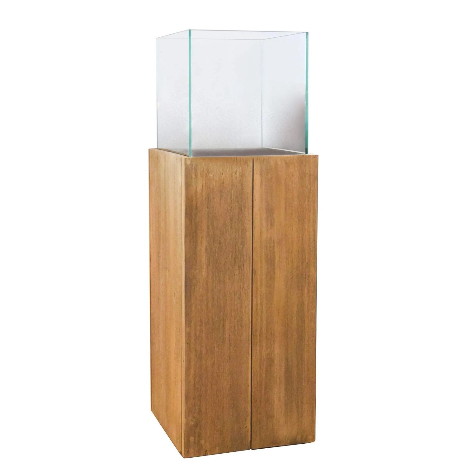Vivanno Windlichtsäule Candela 27 cm x 27 cm x 80 cm Antikbraun