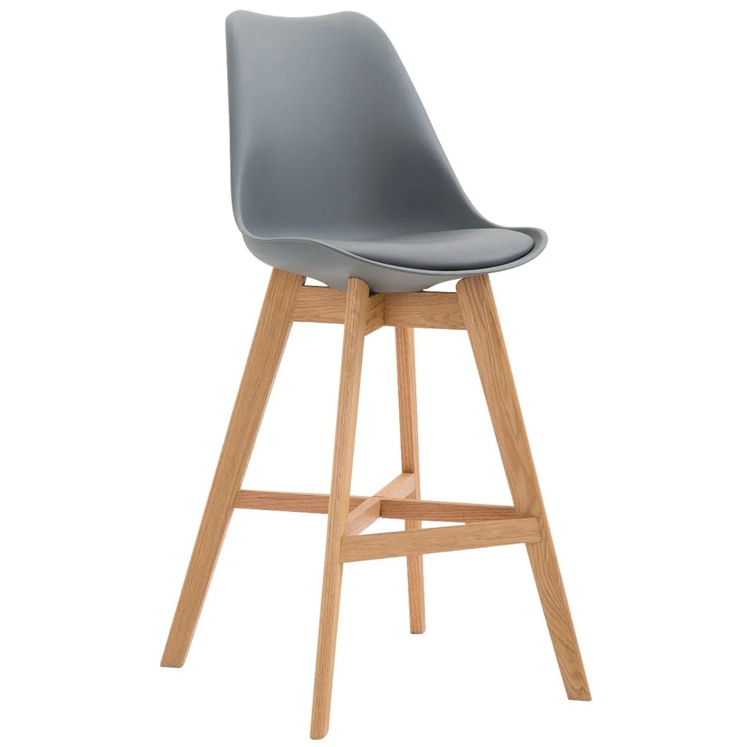 DELUKE Barhocker DUMIR Kunststoff Grau 48x56x112cm Barstuhl Mit Lehne Tresenhocker Tresenstuhl