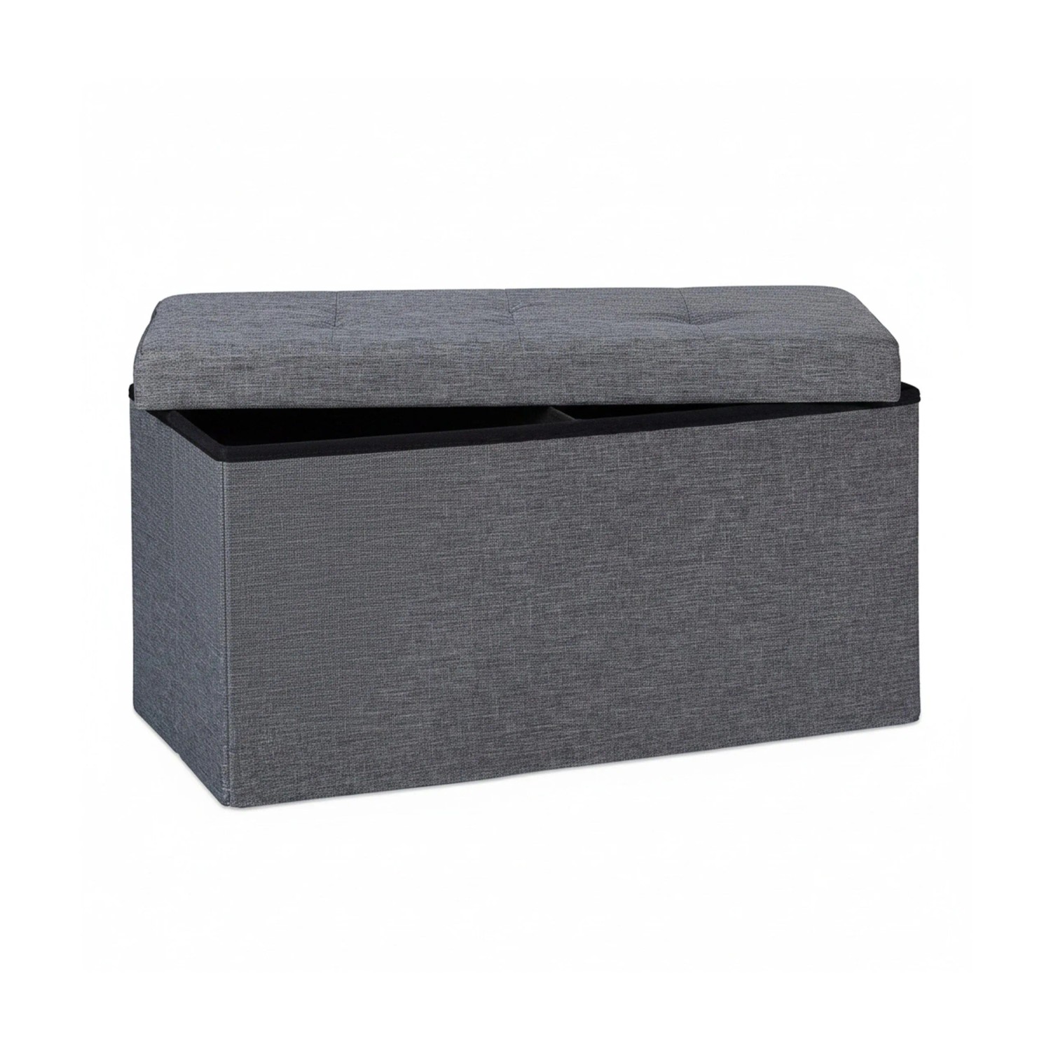 Relaxdays Sitzbank mit Stauraum MDF Dunkelgrau Faltbar 38,5 cm x 76 cm x 37 cm 6 kg