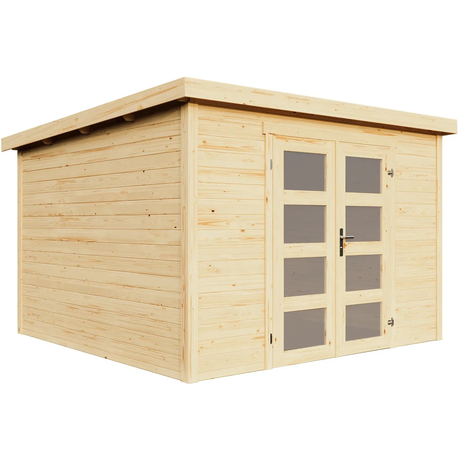 Lasita Holz-Gartenhaus Zambezi 7, naturbelassen mit Doppeltür und Fenster