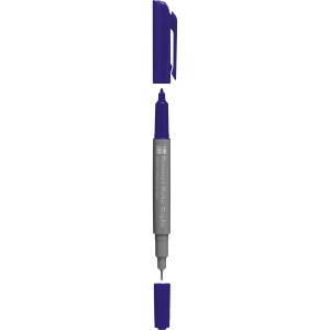 Marabu Permanent Marker Graphix Ultramarinblau Dunkel mit Doppelfunktion und Kappe.