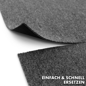 Dunkelgraue KARAT Teppichfliese Moscow, meliert, 50x50 cm, pflegeleicht.