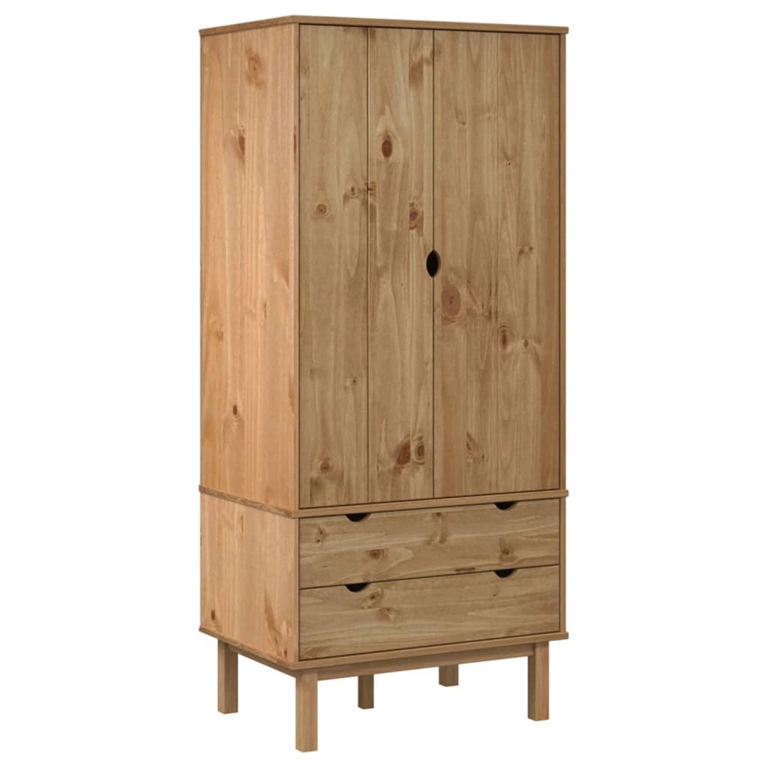 vidaXL Kleiderschrank OTTA 76,5x53x172 cm Massivholz Kiefer günstig online kaufen