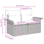 vidaXL Garten-Sofa-Set, 8-teilig, schwarz, Poly Rattan, mit Maßangaben.