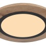 Runde LED-Deckenleuchte Lea in Holzfarben/Schwarz, Ø 40 cm.