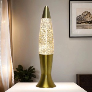 EASYLIGHT Lavalampe Gold Gold Glitter 40 cm Hoch mit Leuchtmittel Roxy