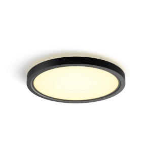 Schwarzes Philips Hue LED-Panel Tento White Ambiance S, runde smarte Deckenleuchte.