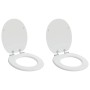 vidaXL Soft-Close Toilettensitz 2 Stk Weiß 44 x 38 cm MDF-Platte 3414529