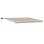 vidaXL Einziehbare Markise mit Beige 400 x 300 cm Stoff 3330608