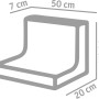 Grauer Diephaus L-Stein, 30x50x20x7 cm, zur Beet- und Böschungsbegrenzung.