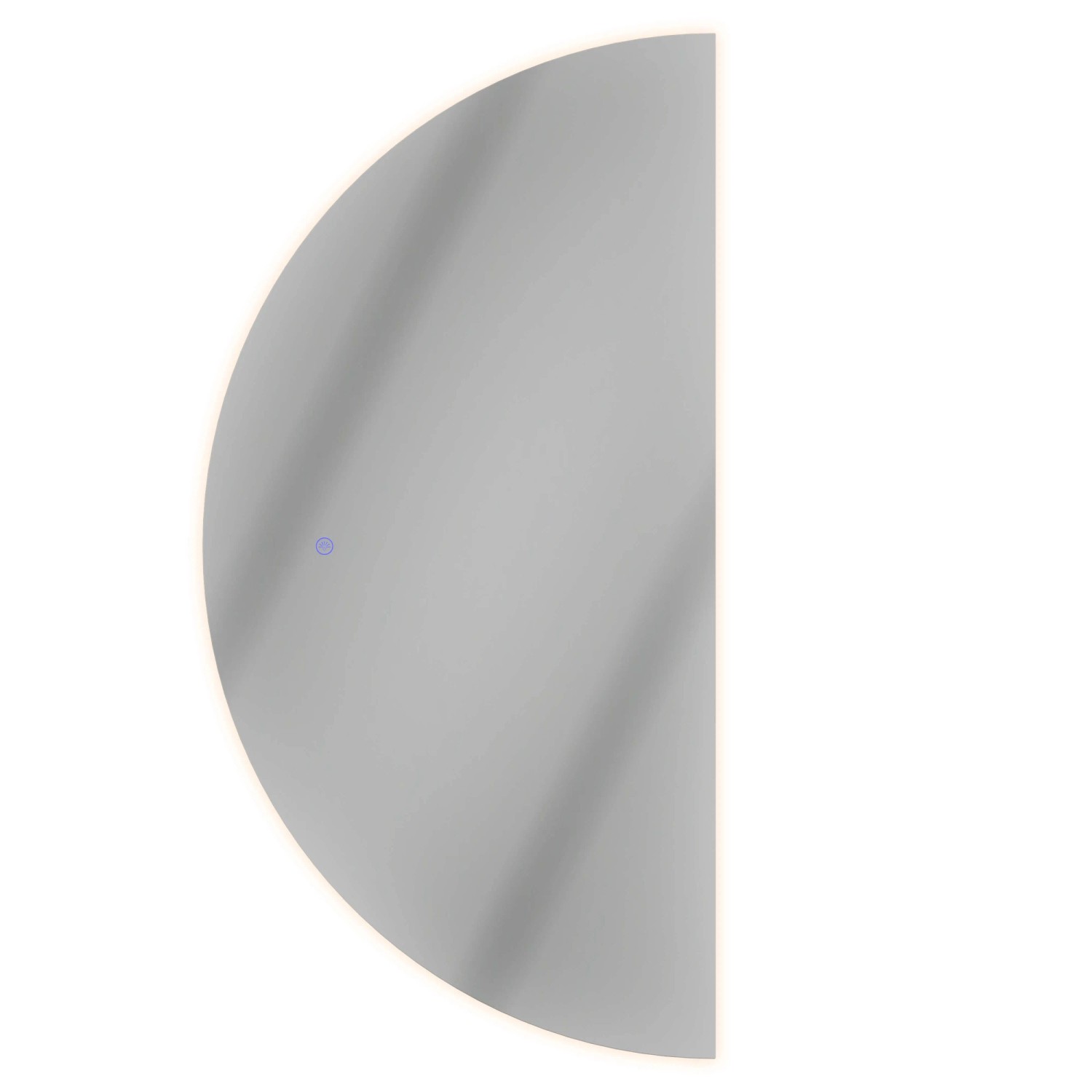 Planetmöbel NIVORA LED Spiegel Halbrund 50 x 100 cm Touch Schalter Dimmbar