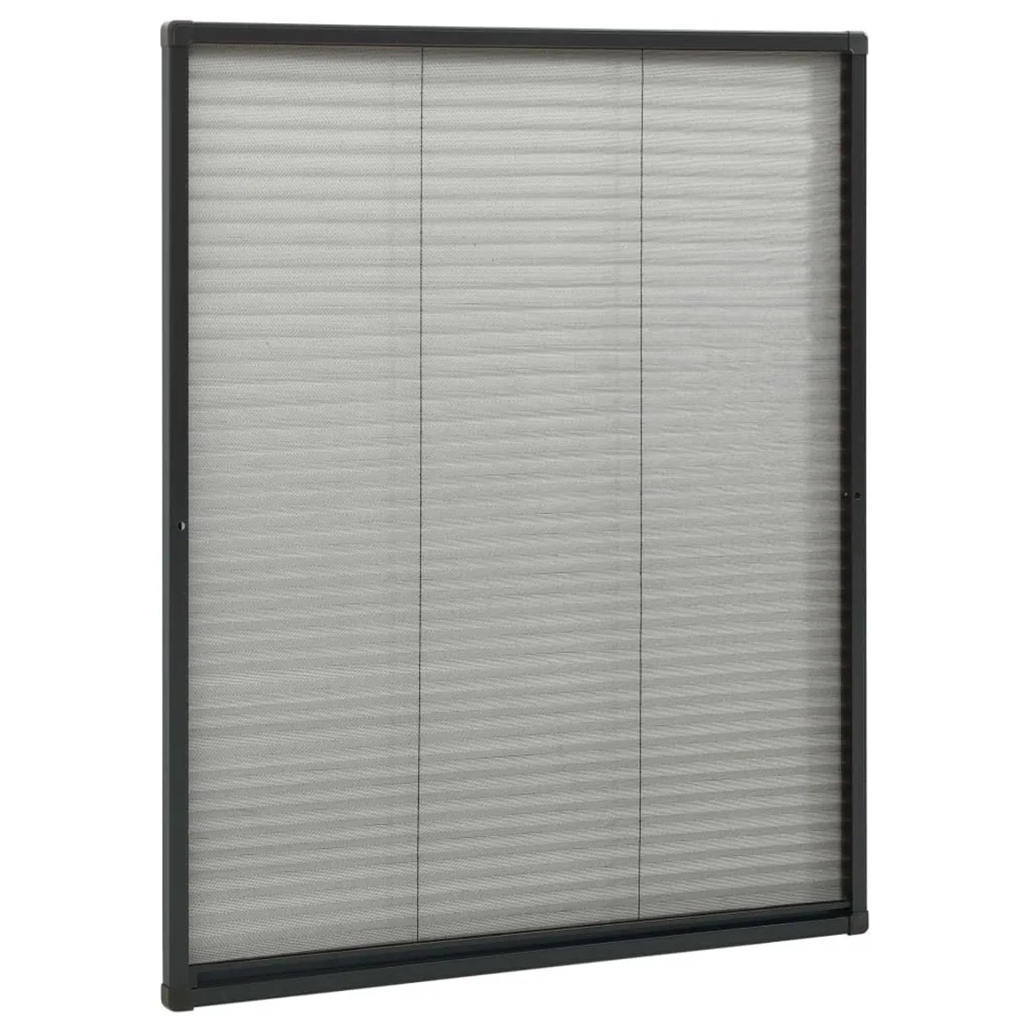 Anthrazitfarbenes Insektenschutz-Plissee für Fenster, 80x100cm, Aluminiumrahmen.
