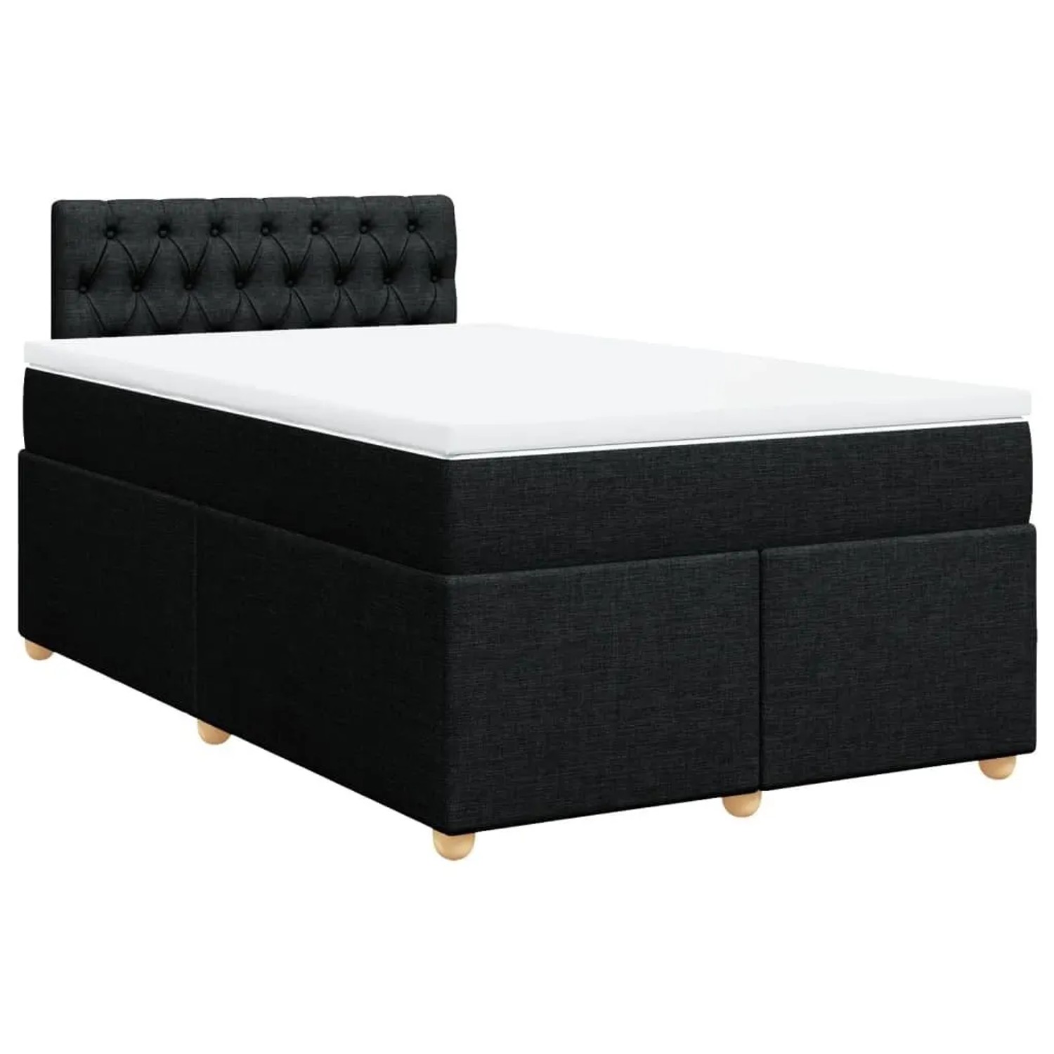 vidaXL Boxspringbett mit Matratze Schwarz 120x200 cm Stoff 3286656 günstig online kaufen