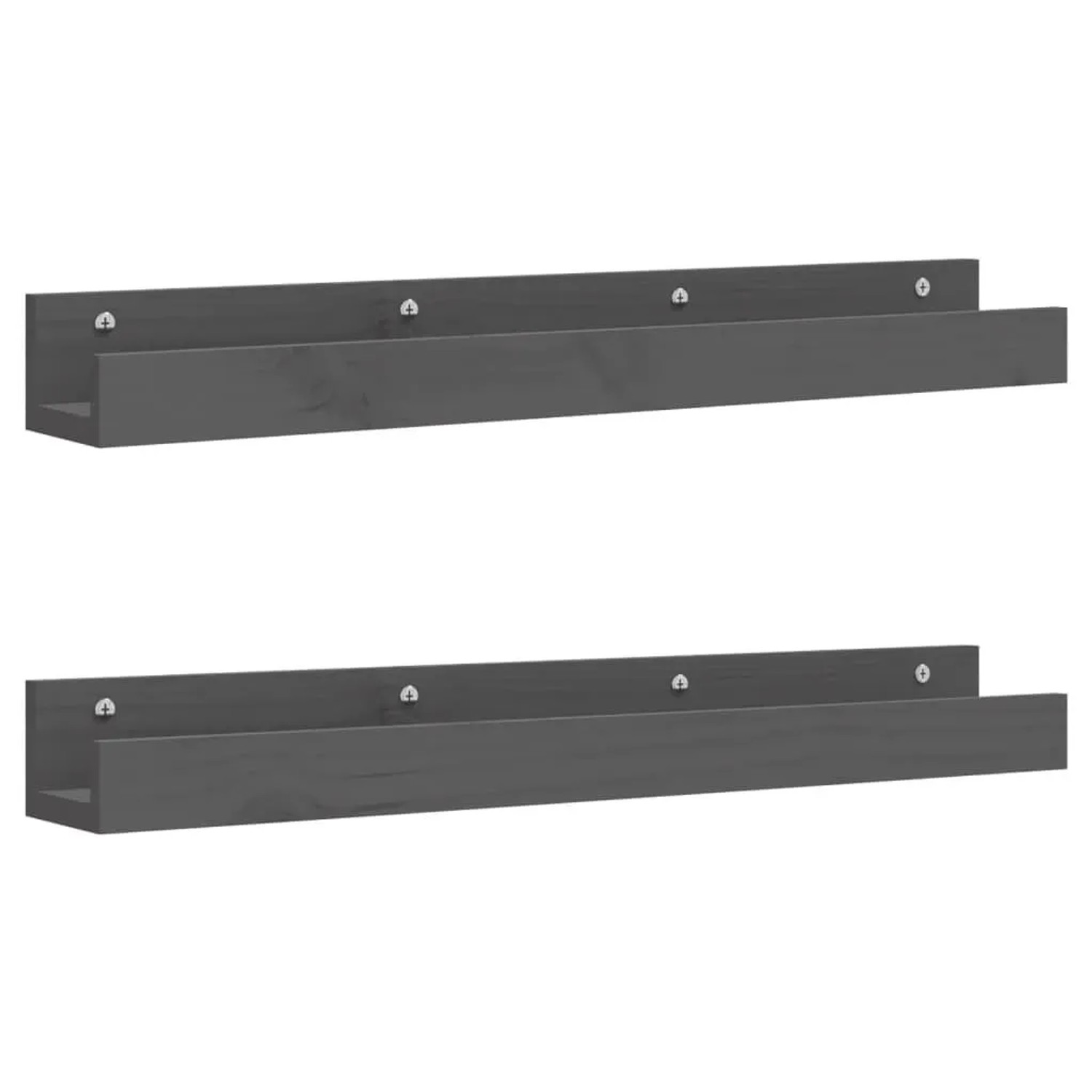 vidaXL Wandregale 2 Stk Grau 80x12x9 cm Massivholz Kiefer 823591