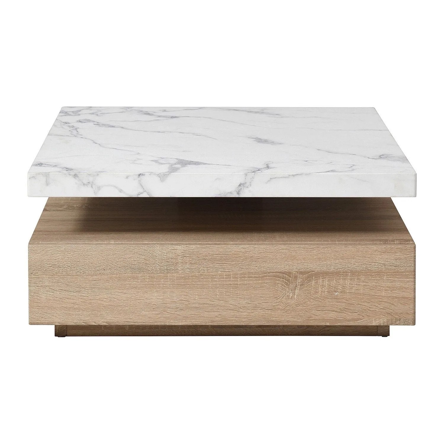 Vente-unique Couchtisch Kyria Naturfarben Hell  Weiß 80 cm