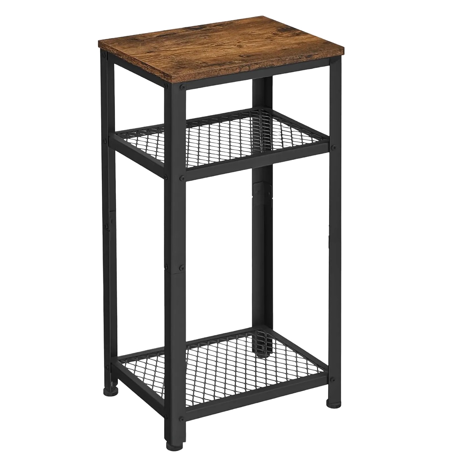 Songmics Beistelltisch Daxton mit Gitterablagen Braun-Schwarz günstig online kaufen
