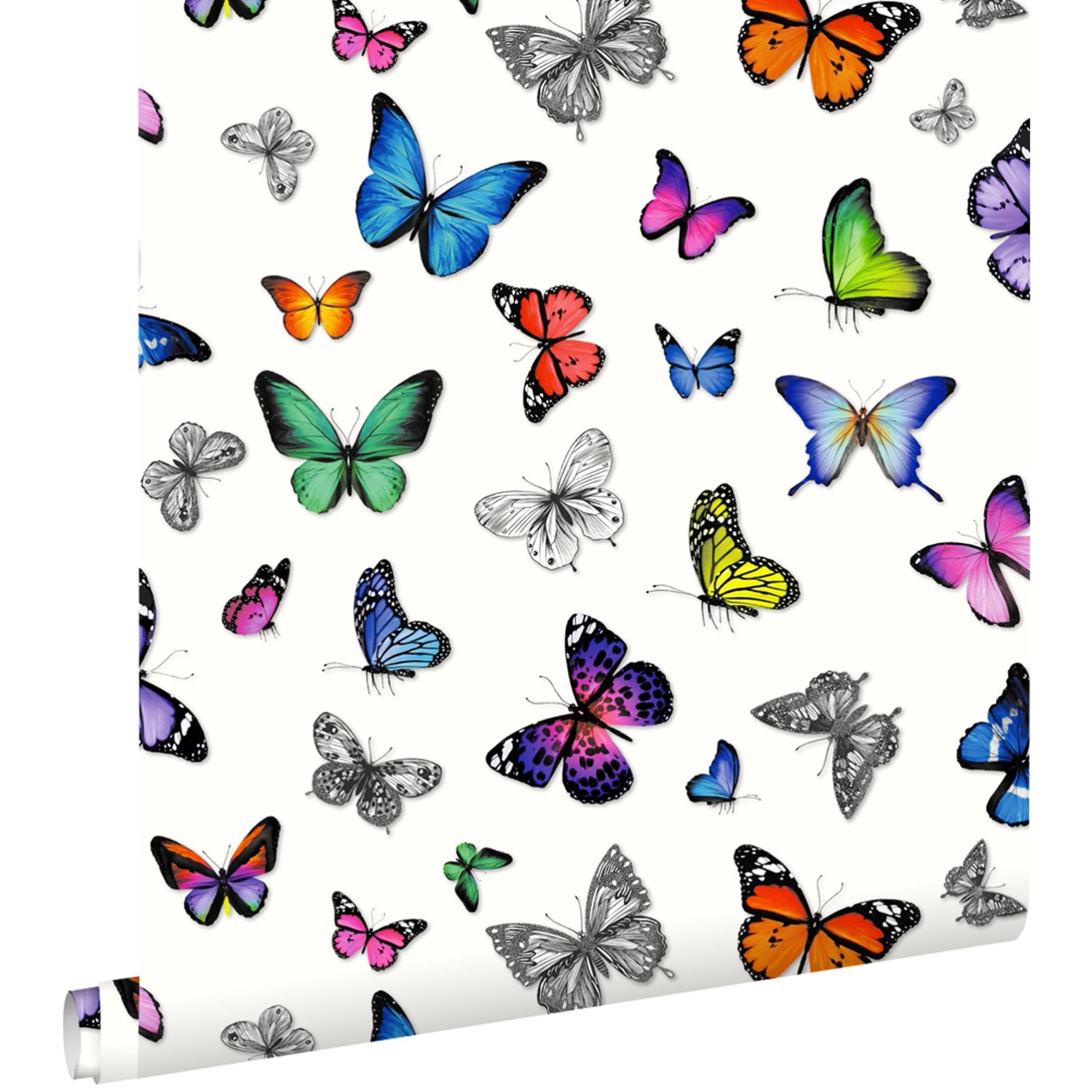 ESTAhome Tapete Schmetterlinge Multicolor 53 cm x 10.05 m günstig online kaufen