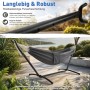 Sekey Hängematte Hängemattengestell Doppelhängematte Höhenverstellbar bis 200 kg Belastbar mit Tragetasche für Garten Balkon Terrasse Outdoor Grau_4