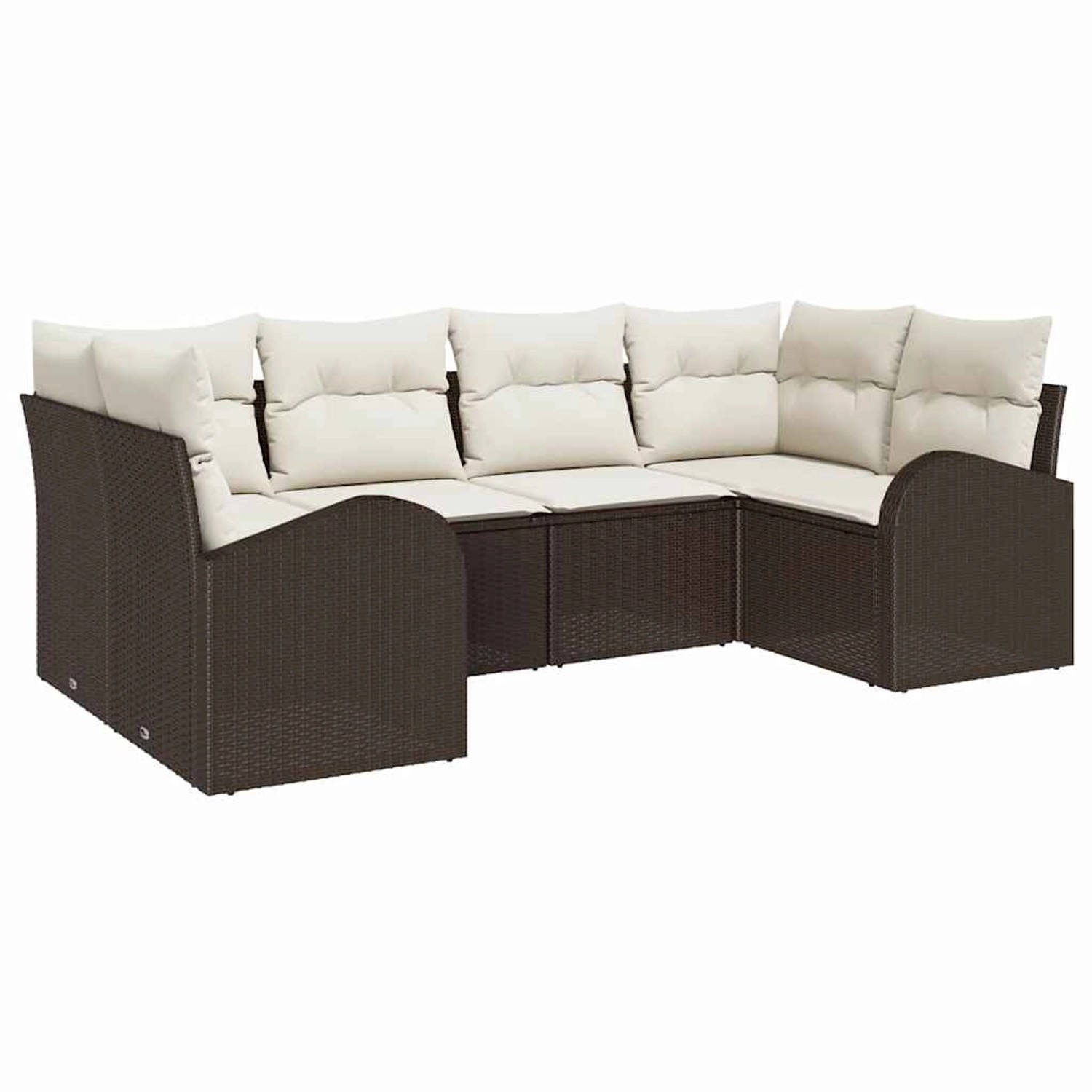 vidaXL Garten-Sofa-Set 6-Tlg Braun Poly Rattan 3346178 günstig online kaufen
