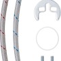 Zubehör für Waschtischarmatur: 2 Schläuche, Dichtungen und Befestigungsmaterial.