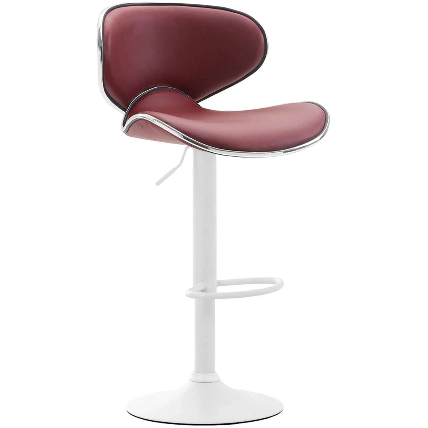 DELUKE Barhocker FAMIR Kunstleder Bordeauxrot 46x49x88cm Weiß Barstuhl Mit Lehne Tresenhocker Tresenstuhl