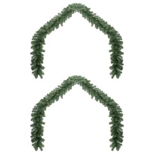 vidaXL Weihnachtsgirlande 2 Stk Grün 20 m PVC 42016691