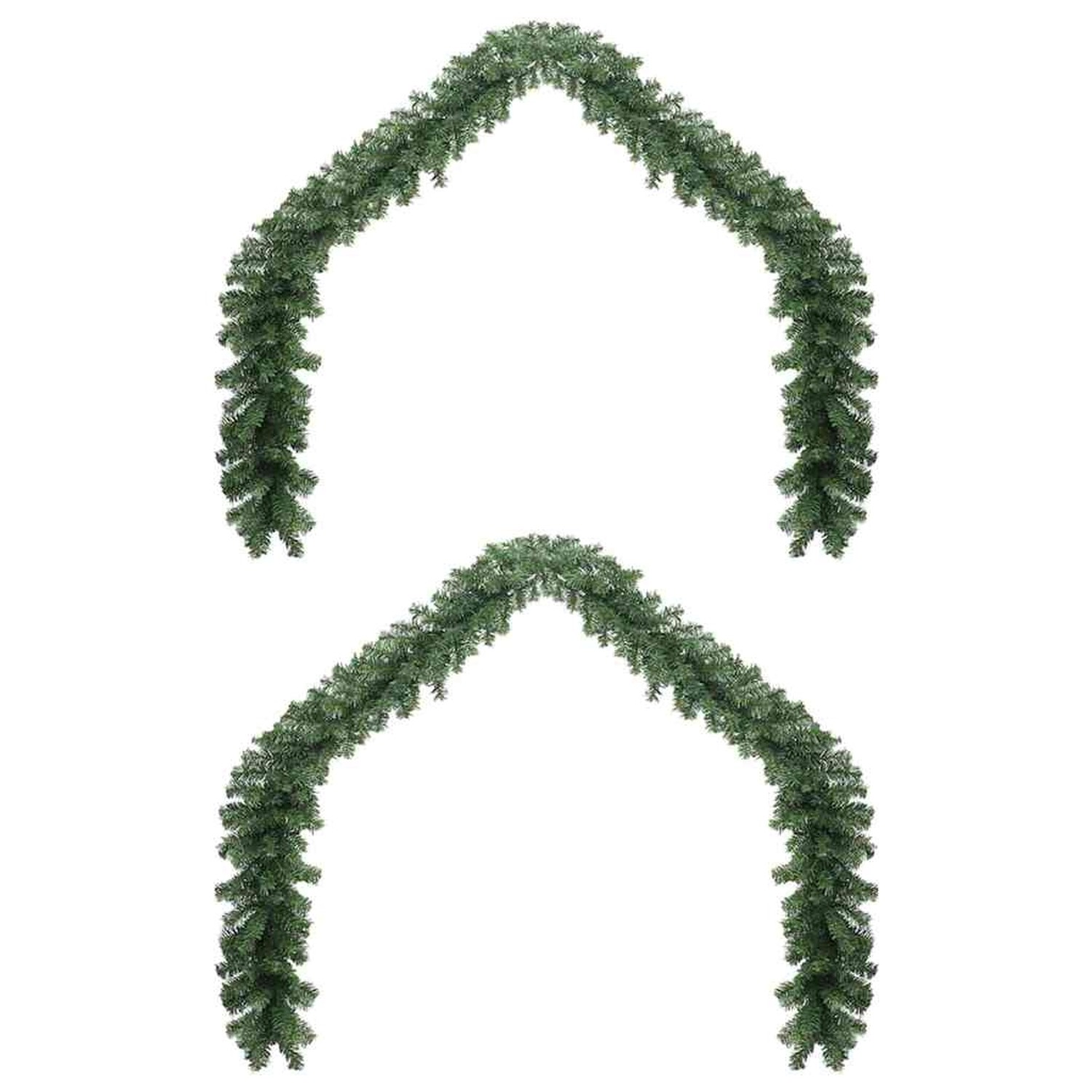 vidaXL Weihnachtsgirlande 2 Stk Grün 20 m PVC 42016691