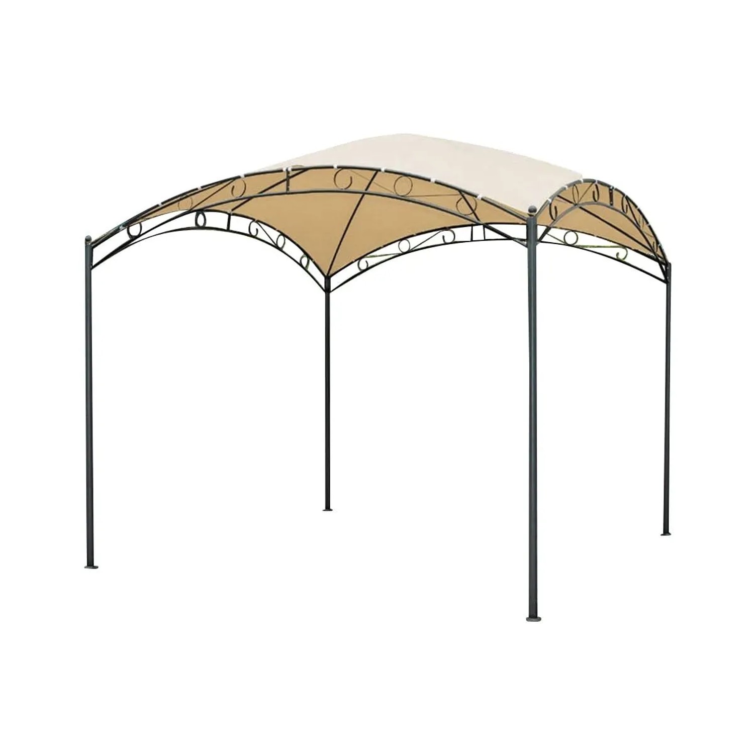 DELUKE Pavillon BONN Beige Polyester Gartenpavillon Gartenlaube für Garten/Terrassen