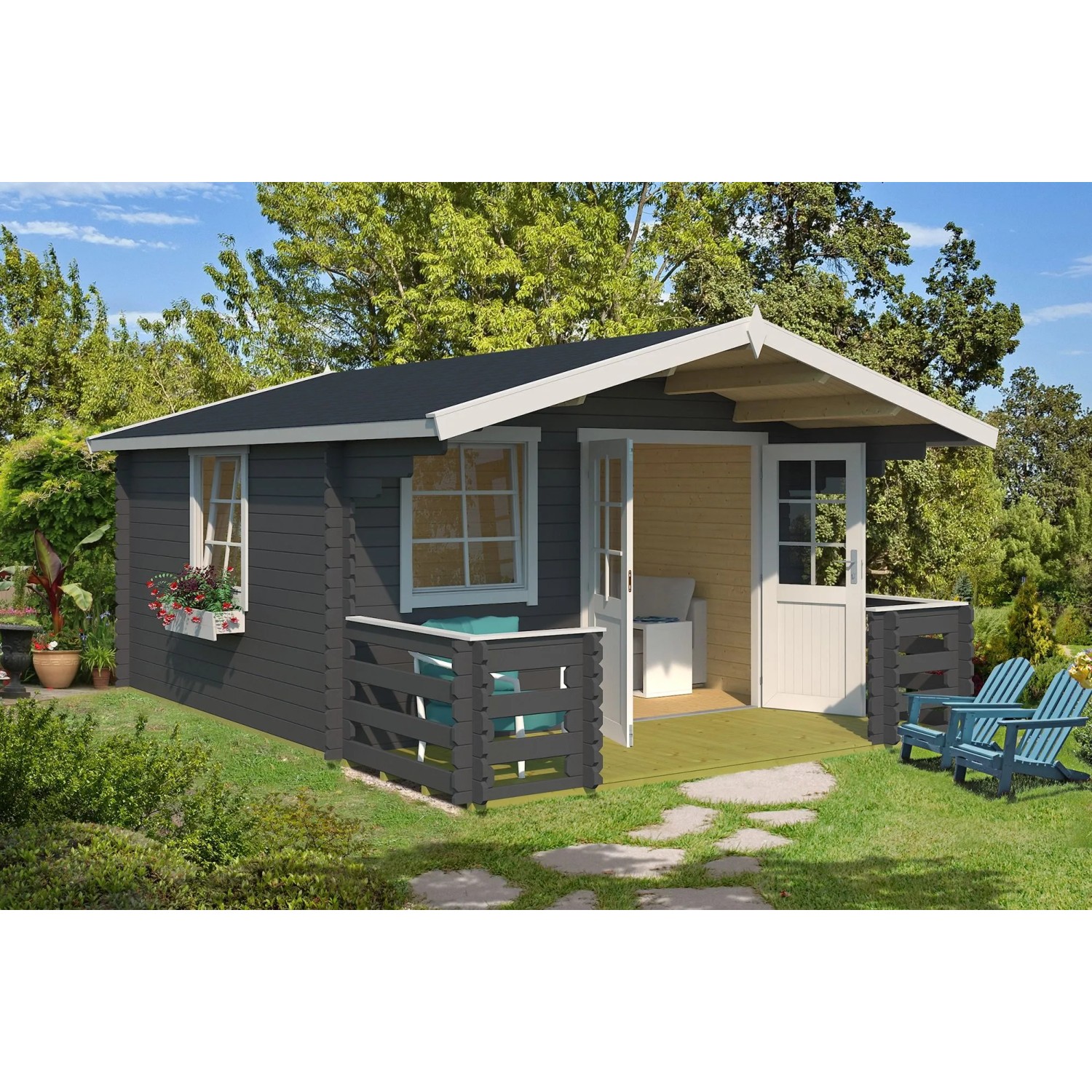 Lasita Gartenhaus Luna 2 Carbongrau 360 cm x 380 cm