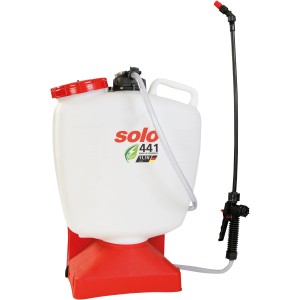 Solo 441 Akku-Rückenspritze Classic 16 l, weiß/rot, mit Sprühlanze.