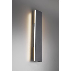 Moderne LED-Wandlampe Concha in Anthrazit, 80x47cm, für stimmungsvolle Beleuchtung im Wohnbereich.